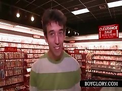 Cute boy gets oral sex on gloryhole
