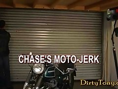 Tattooed Motorcycle Dude Jerks Off