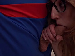Superman cosplayer finds BUSTY BABE Pandora and fucks her as we see her tits bouncing