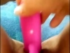 Pink dildo pussy teaser