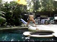 Wild Hot Dark Haired Slut Ashley Blue Gets Her Asshole Ripped by the Pool
